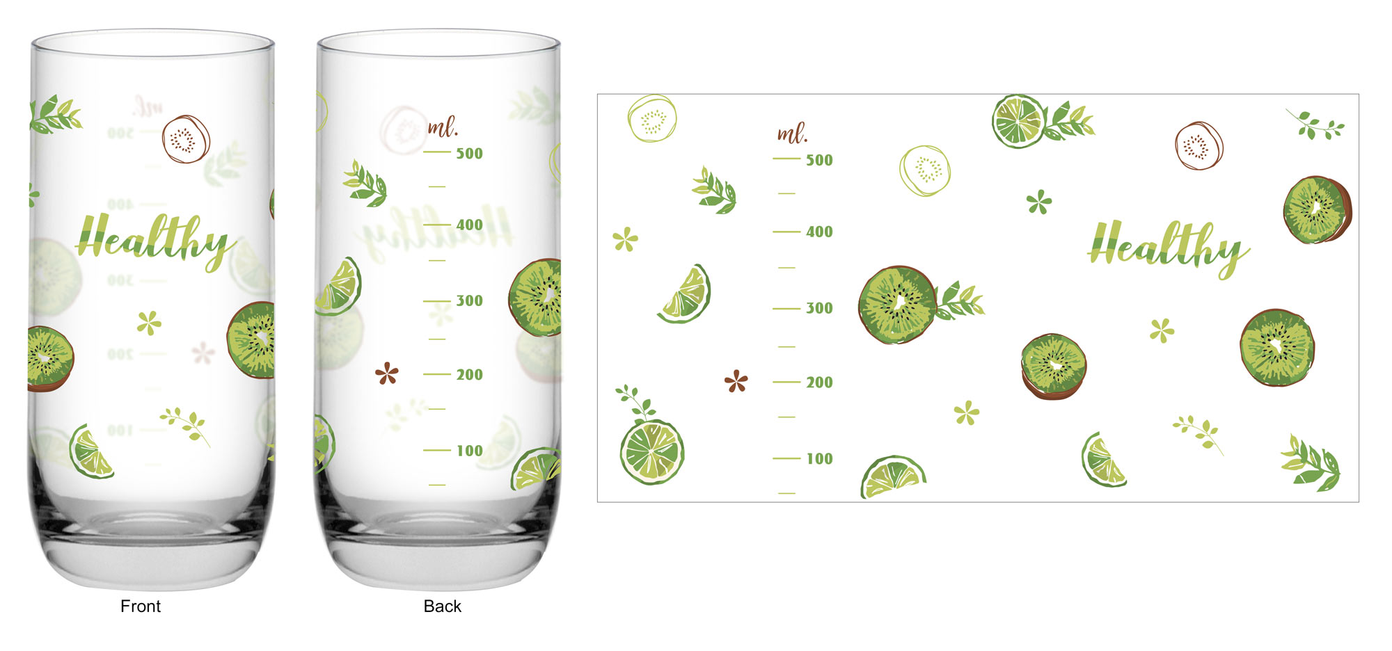 2B00322X0230 - Ly vạch sữa in Trái Kiwi